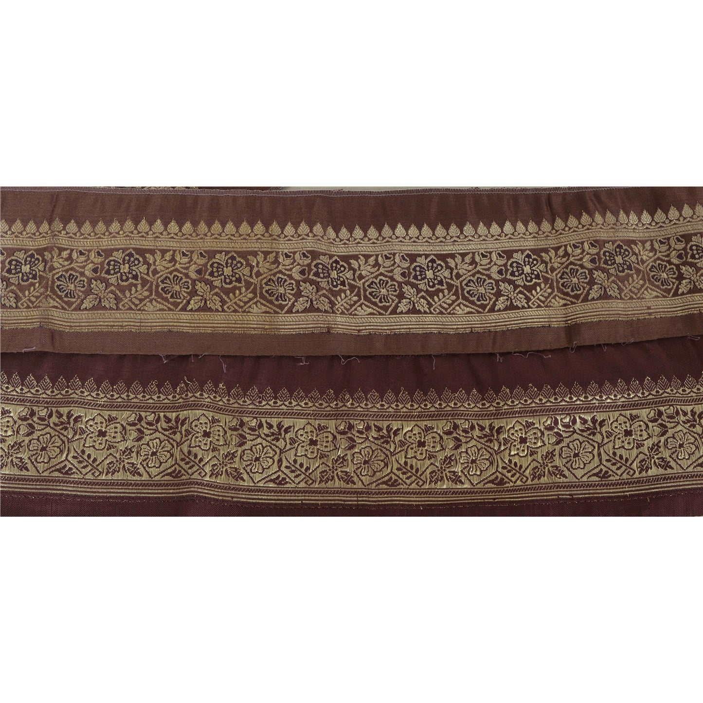 Sanskriti Vintage 1 YD Trim Sari Border 2.5W Brocade Craft Sewing Brown Lace