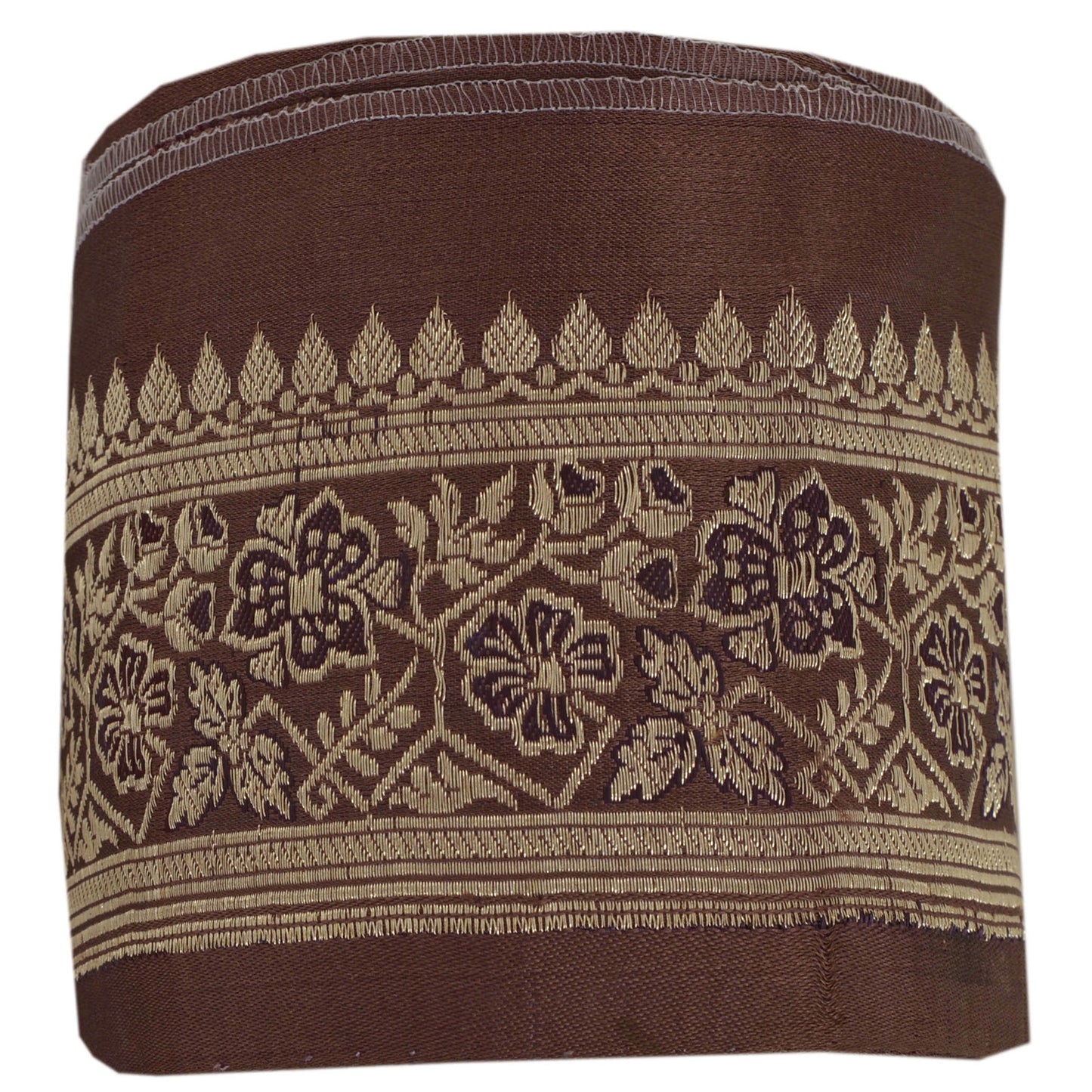 Sanskriti Vintage 1 YD Trim Sari Border 2.5W Brocade Craft Sewing Brown Lace