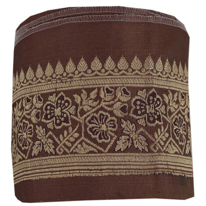 Sanskriti Vintage 1 YD Trim Sari Border 2.5W Brocade Craft Sewing Brown Lace