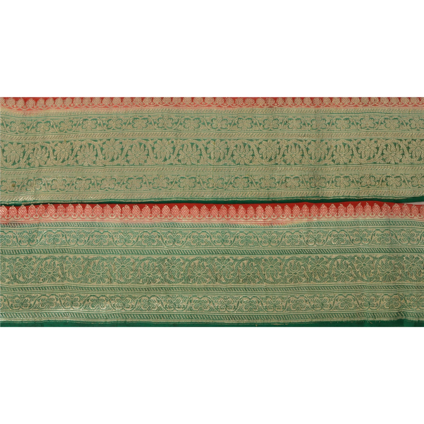 Sanskriti Vintage 1 YD Trim Sari Border 4.5W Brocade Craft Sewing Green Lace