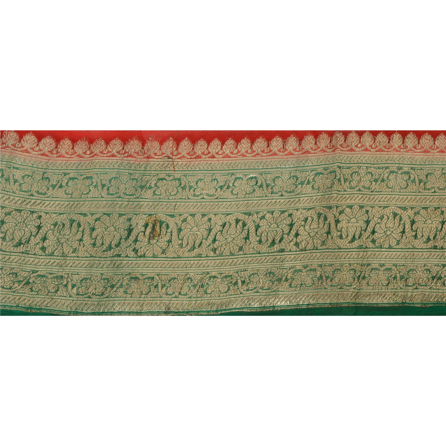 Sanskriti Vintage 1 YD Trim Sari Border 4.5W Brocade Craft Sewing Green Lace