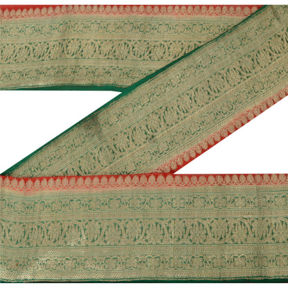 Sanskriti Vintage 1 YD Trim Sari Border 4.5W Brocade Craft Sewing Green Lace
