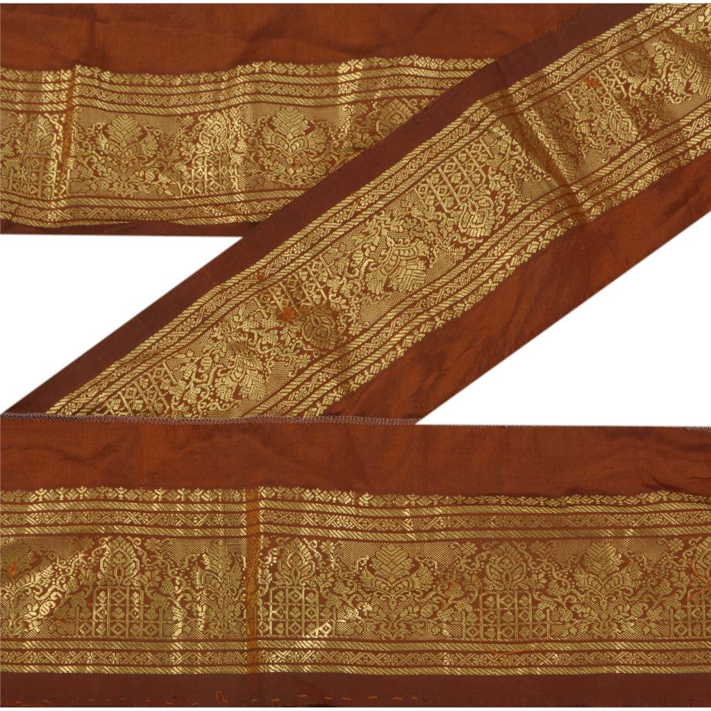 Sanskriti Vintage 1 Yd Trim Sari Border Woven Brocade Craft Sewing 3"W Lace