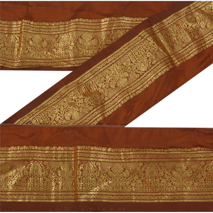 Sanskriti Vintage 1 Yd Trim Sari Border Woven Brocade Craft Sewing 3"W Lace