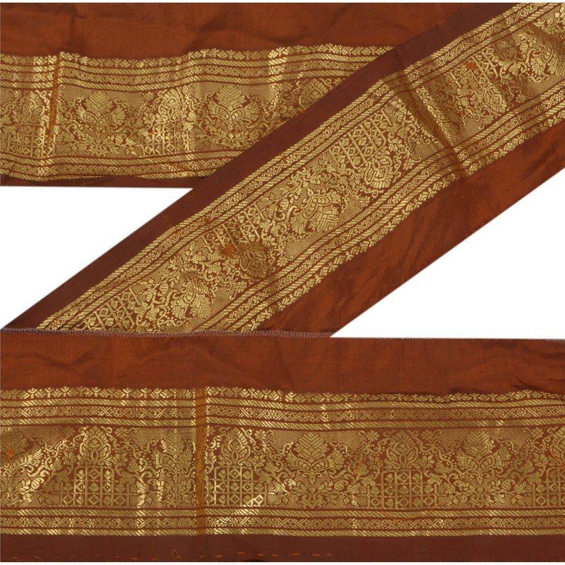 Sanskriti Vintage 1 Yd Trim Sari Border Woven Brocade Craft Sewing 3"W Lace