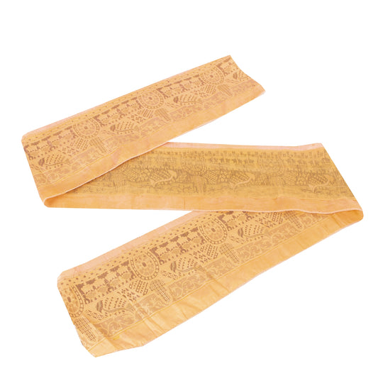 Sanskriti Vintage 1 YD Sari Border Woven Trim Sewing Orange Craft Decor Lace