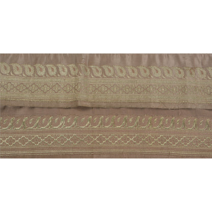 Sanskriti Vintage 1 Yd Trim Sari Border Woven Brocade Craft Sewing Peach Lace