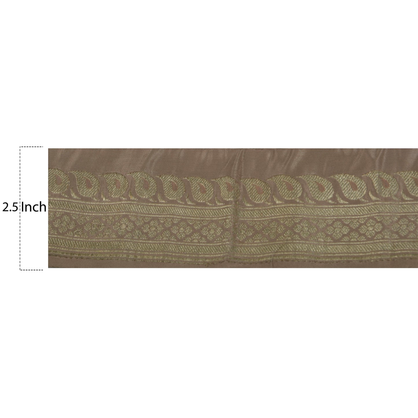 Sanskriti Vintage 1 Yd Trim Sari Border Woven Brocade Craft Sewing Peach Lace