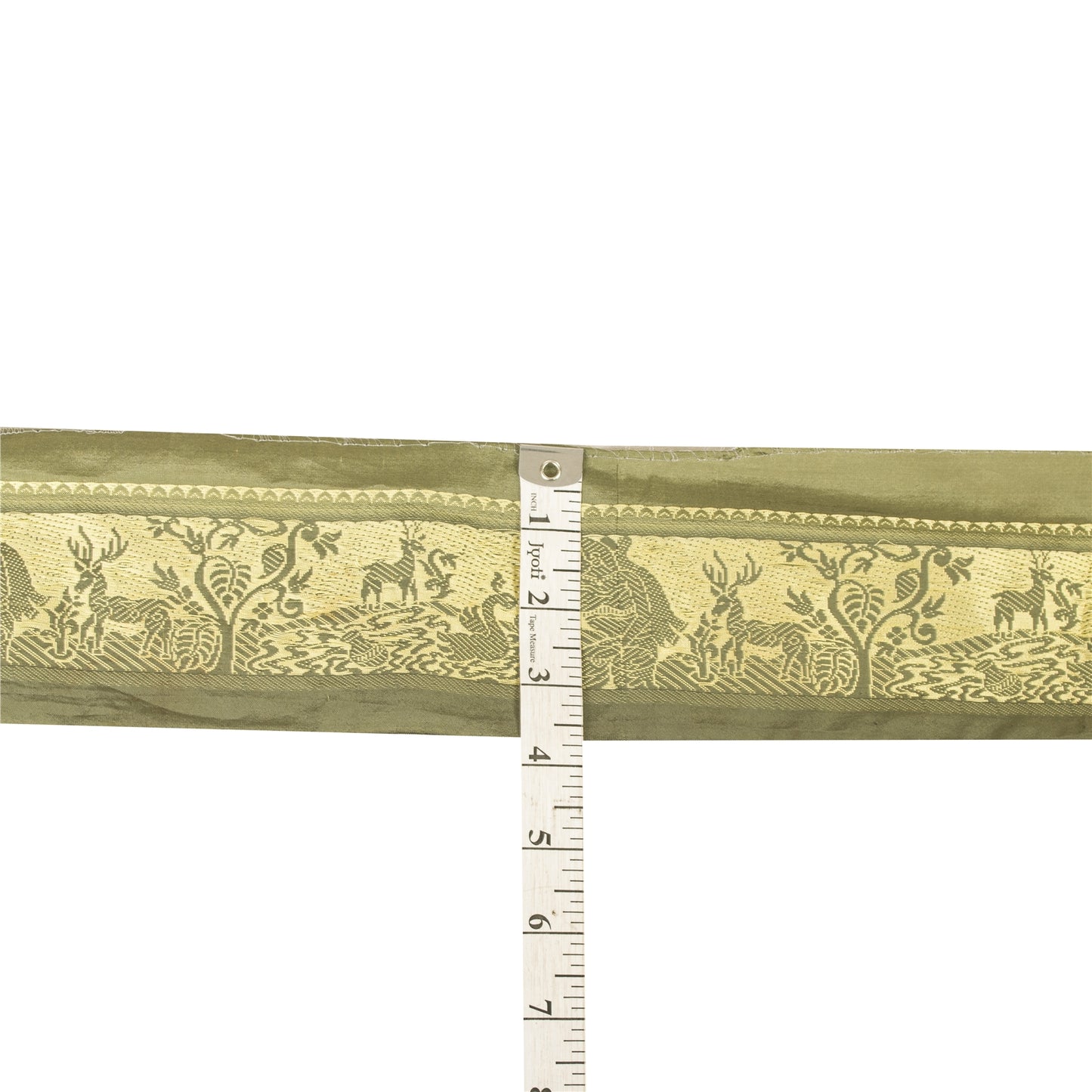 Sanskriti Vintage 1 Yd Saree/Sari Border Baluchari Trim Sewing Green Craft Lace