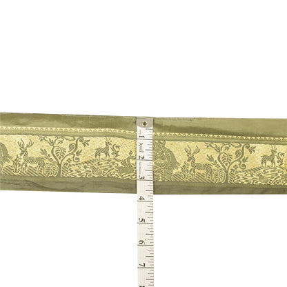 Sanskriti Vintage 1 Yd Saree/Sari Border Baluchari Trim Sewing Green Craft Lace