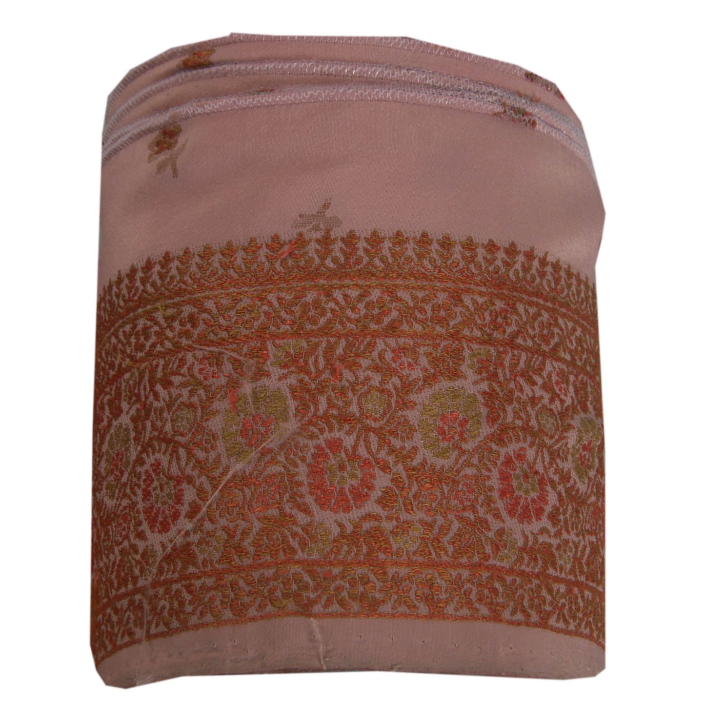 Sanskriti Vintage 1 YD Sari Border Antique Woven Trim Sewing Pink Craft Lace 3"W