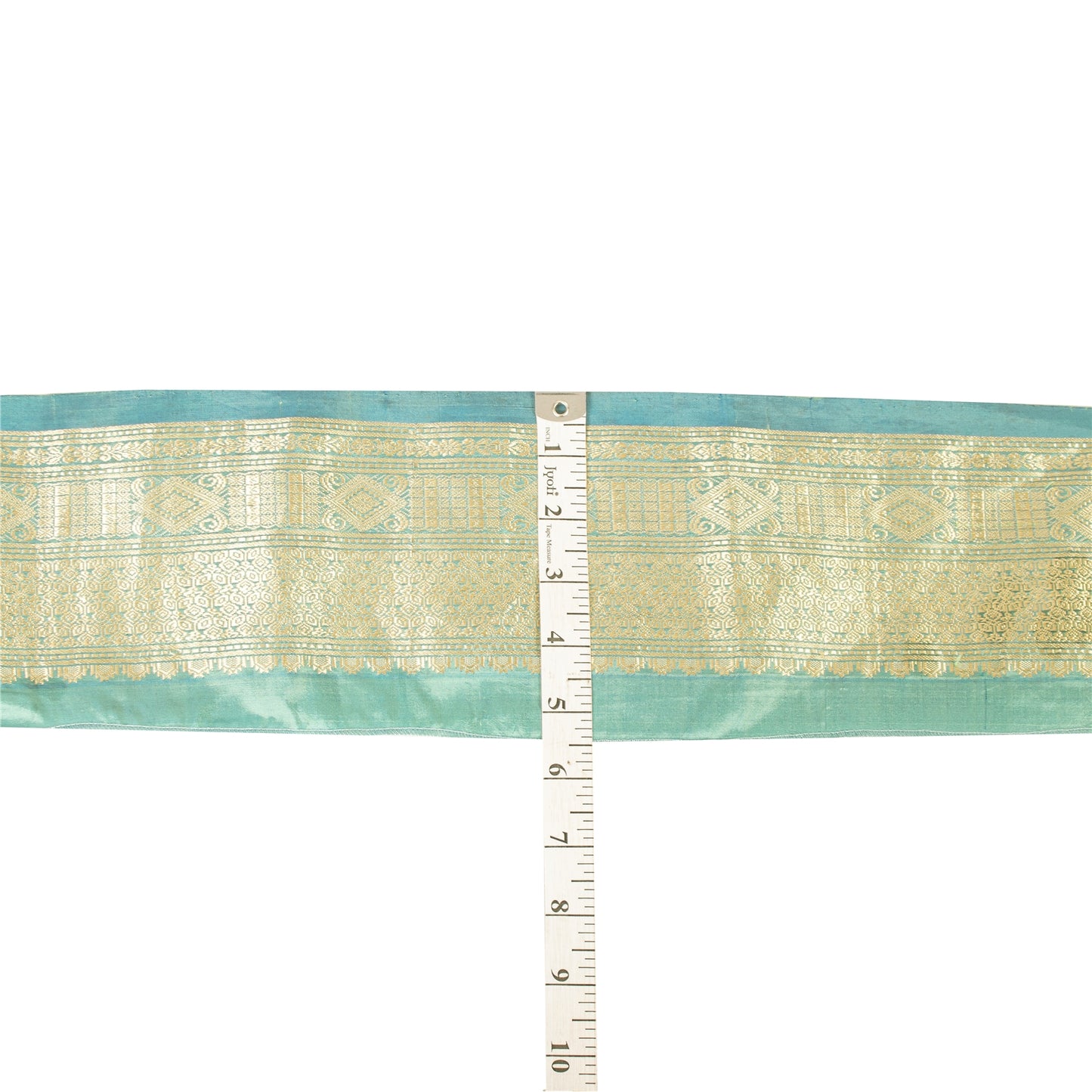 Sanskriti Vintage 1 YD Sari Border Woven Brocade Trim Sewing Craft Blue 4W Lace