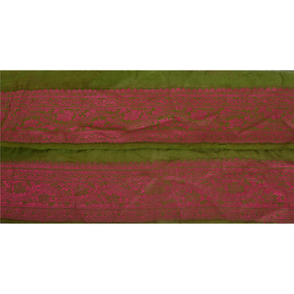 Sanskriti Vintage 1 Yd Sari Border Indian Woven Trim Sewing Green Craft Lace