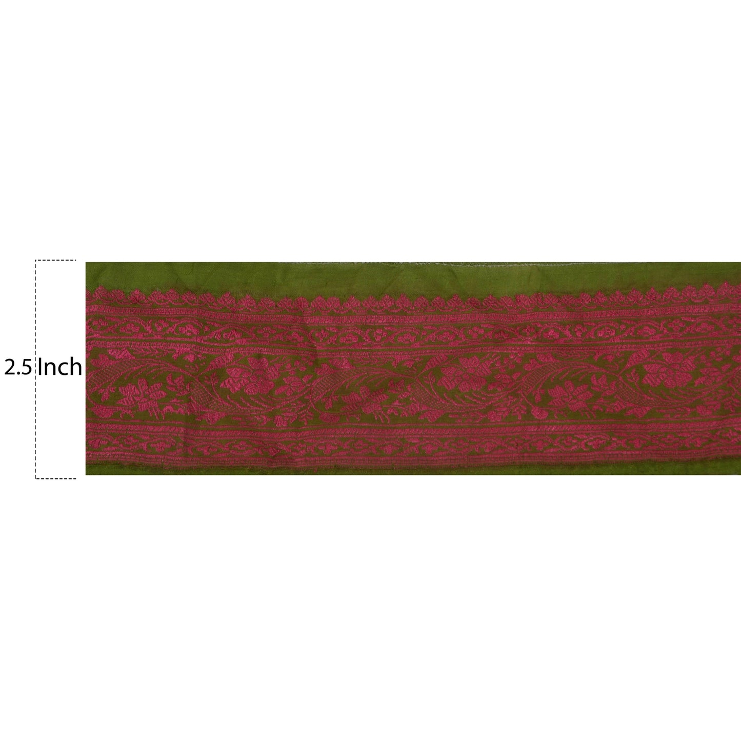 Sanskriti Vintage 1 Yd Sari Border Indian Woven Trim Sewing Green Craft Lace