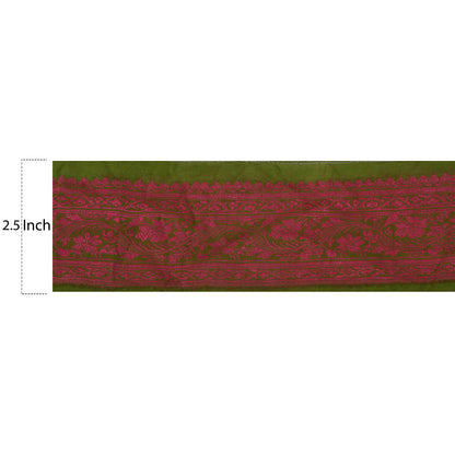 Sanskriti Vintage 1 Yd Sari Border Indian Woven Trim Sewing Green Craft Lace