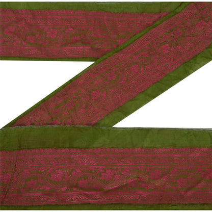 Sanskriti Vintage 1 Yd Sari Border Indian Woven Trim Sewing Green Craft Lace