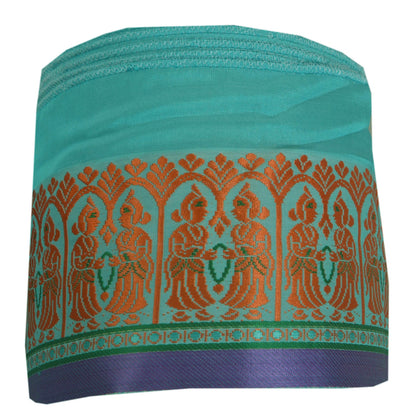 Sanskriti Vintage 1 Yd Sari Border Woven Trim Sewing Turquoise Craft Lace