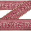Sanskriti Vintage 1Yd Sari Border Antique Woven Baluchari Trim Sewing Cream Lace