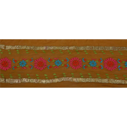 Sanskriti Vintage Sari Border Craft Green Trim Embroidered Sewing Gota 1Yd Lace