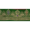 Sanskriti Vintage Green Sari Border Woven Brocade Craft Trim 1 Yard Sewing Lace