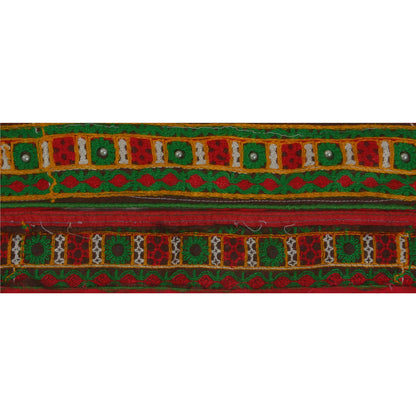 Sanskriti Vintage Sari Border Indian Craft Trim Hand Beaded Sewing 1 YARD Lace