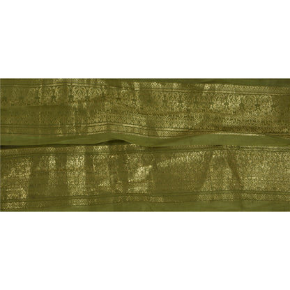 Sanskriti Vintage 1 Yd Green Sari Border Woven Brocade Indian Craft Trim Sewing Lace