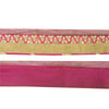 Sanskriti Vintage Sari Border 1 Yard Pink Trim Embroidered Thread Mirror Lace