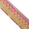 Sanskriti Vintage Sari Border 1 Yard Pink Trim Embroidered Thread Mirror Lace