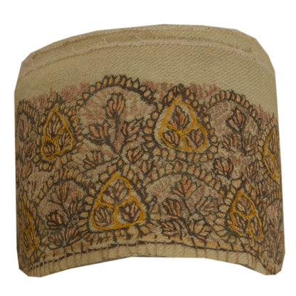 Sanskriti Vintage Sari Border Craft Cream 1Yd Trim Hand Embroidered Suzani Lace