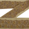 Sanskriti Vintage Sari Border Craft Cream 1Yd Trim Hand Embroidered Suzani Lace