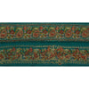 Sanskriti Vintage Sari Border Craft Green Trim Hand Embroidered Sewing 1 YD Lace