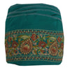 Sanskriti Vintage Sari Border Craft Green Trim Hand Embroidered Sewing 1 YD Lace