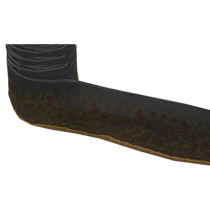 Sanskriti Vintage Sari Border Craft Blue Trim Embroidered 1 Yd Sewing Lace