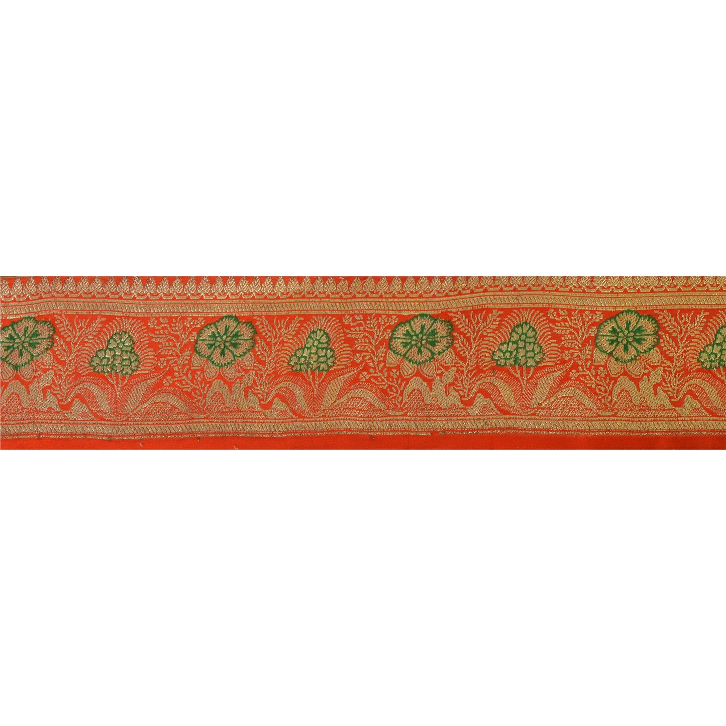 Sanskriti Vintage 1 YD Trim 2.5W Sari Border Woven Brocade Craft Sewing Lace