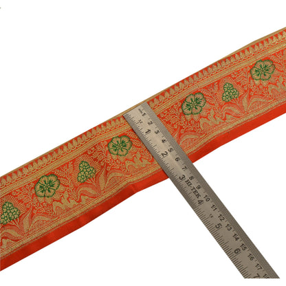 Sanskriti Vintage 1 YD Trim 2.5W Sari Border Woven Brocade Craft Sewing Lace