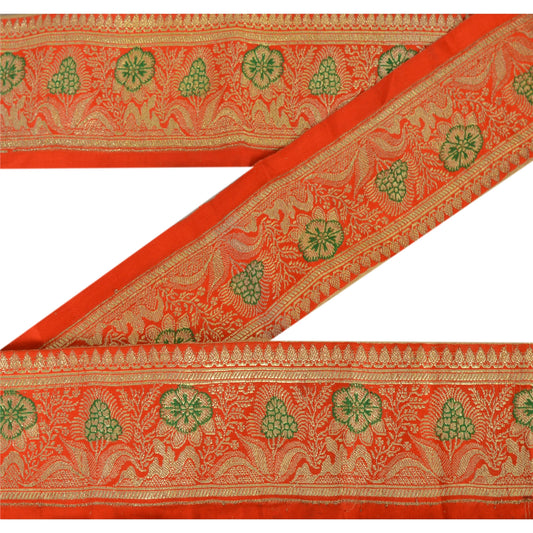 Sanskriti Vintage 1 YD Trim 2.5W Sari Border Woven Brocade Craft Sewing Lace