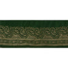 Sanskriti Vintage 1 YD Trim Green Sari Border 3.2W Brocade Craft Sewing Lace