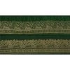 Sanskriti Vintage 1 YD Trim Green Sari Border 3.2W Brocade Craft Sewing Lace