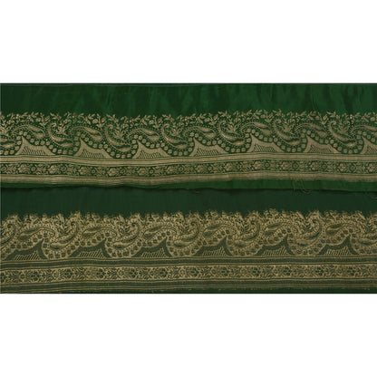 Sanskriti Vintage 1 YD Trim Green Sari Border 3.2W Brocade Craft Sewing Lace