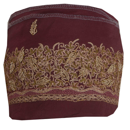 Sanskriti Vintage Sari Border Craft Dark Red Trim Hand Zari Embroidery 1 YD Lace