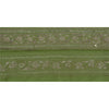 Sanskriti Vintage Green Sari Border Hand Beaded Indian Craft Trim 1 Yd Lace