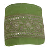 Sanskriti Vintage Green Sari Border Hand Beaded Indian Craft Trim 1 Yd Lace