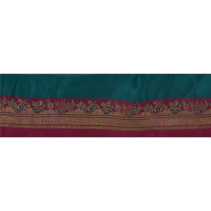 Sanskriti Vintage 1 Yd Trim Pink Sari Satin Silk Woven Brocade Craft Ribbon Lace