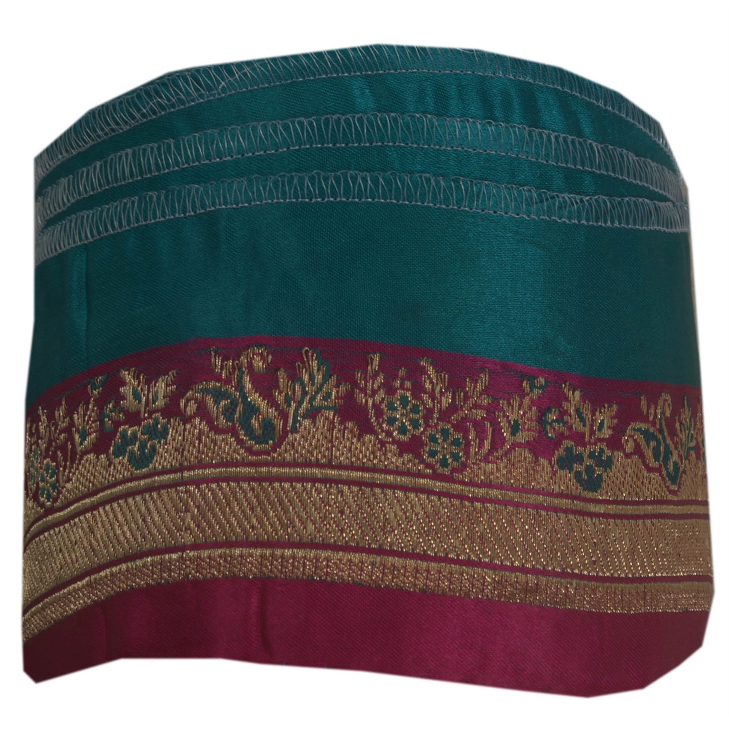 Sanskriti Vintage 1 Yd Trim Pink Sari Satin Silk Woven Brocade Craft Ribbon Lace