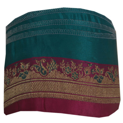 Sanskriti Vintage 1 Yd Trim Pink Sari Satin Silk Woven Brocade Craft Ribbon Lace