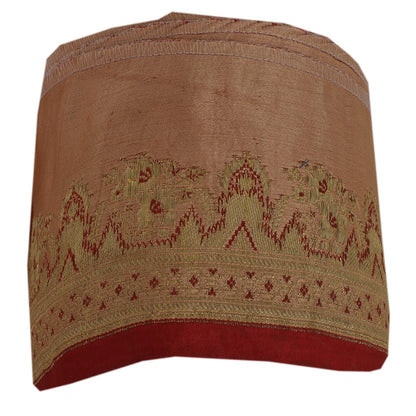 Sanskriti Vintage 1 Yd Trim Pure Silk Sari Border Woven Brocade Craft Sewing Lace