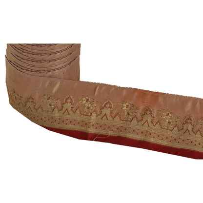 Sanskriti Vintage 1 Yd Trim Pure Silk Sari Border Woven Brocade Craft Sewing Lace