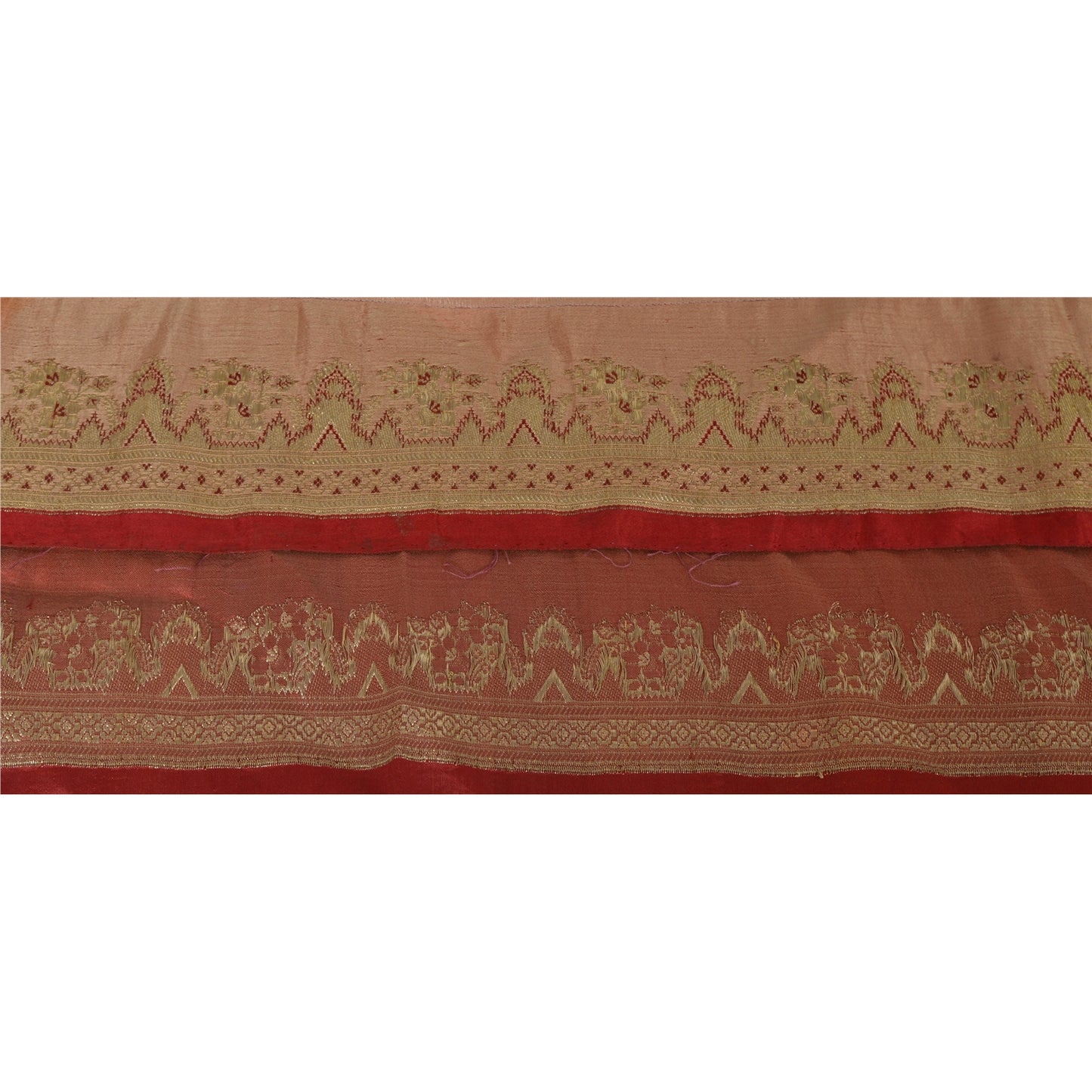 Sanskriti Vintage 1 Yd Trim Pure Silk Sari Border Woven Brocade Craft Sewing Lace