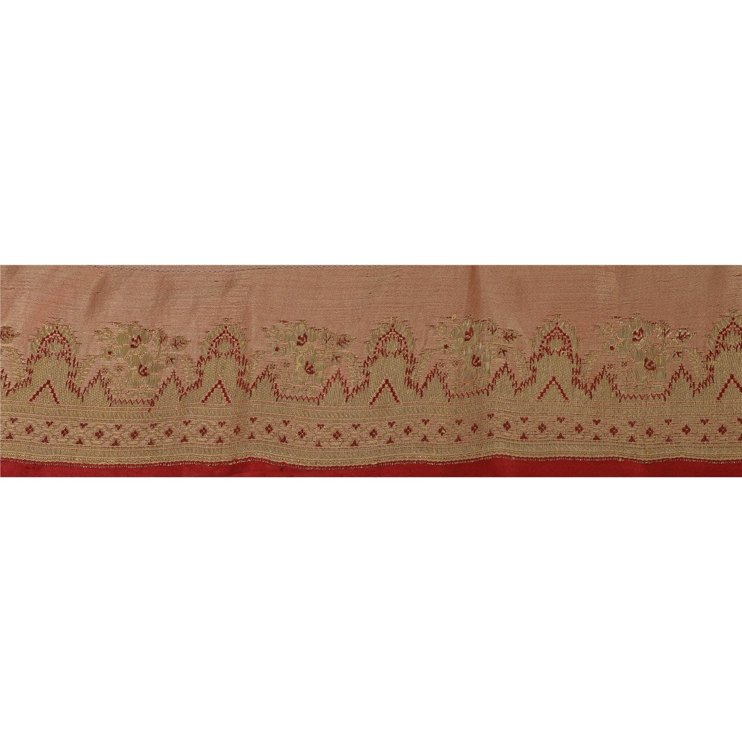 Sanskriti Vintage 1 Yd Trim Pure Silk Sari Border Woven Brocade Craft Sewing Lace