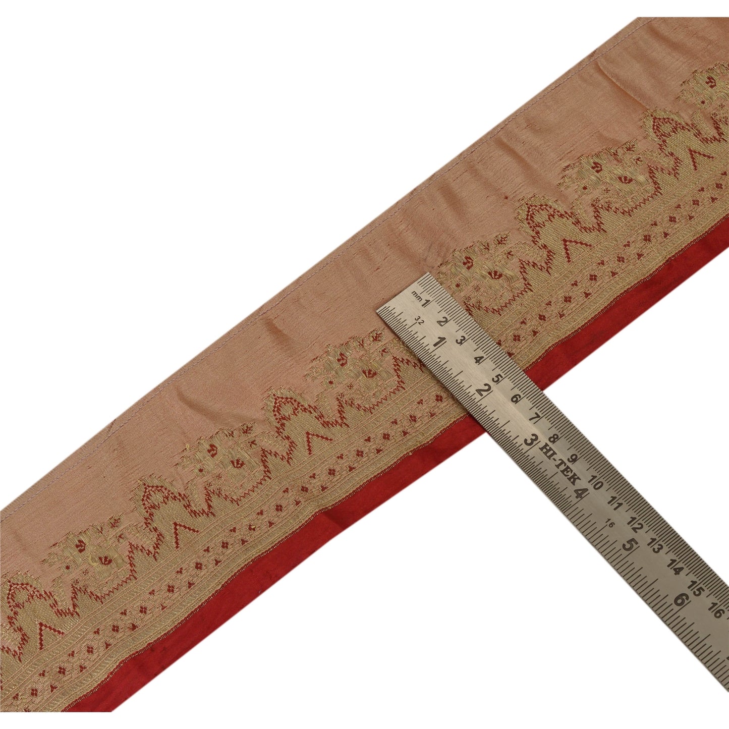 Sanskriti Vintage 1 Yd Trim Pure Silk Sari Border Woven Brocade Craft Sewing Lace